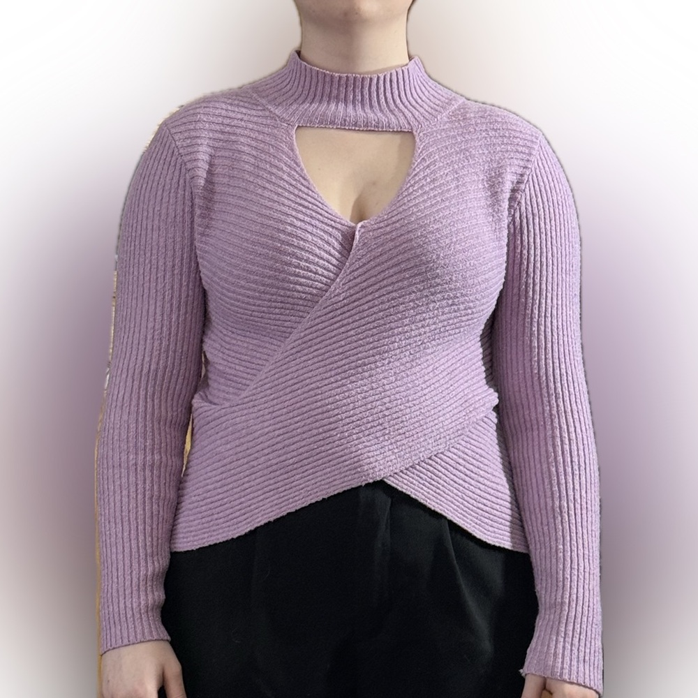 Lavender Ribbed Women Sweater